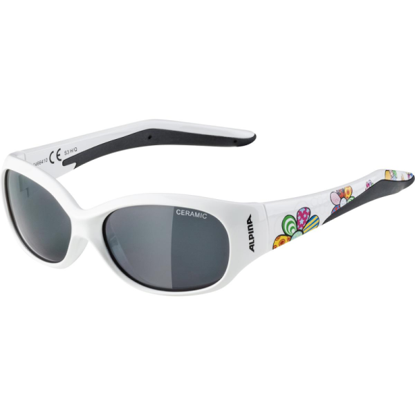 Alpina Sports FLEXXY KIDS, white flowers, CERAMIC black, cat. 3