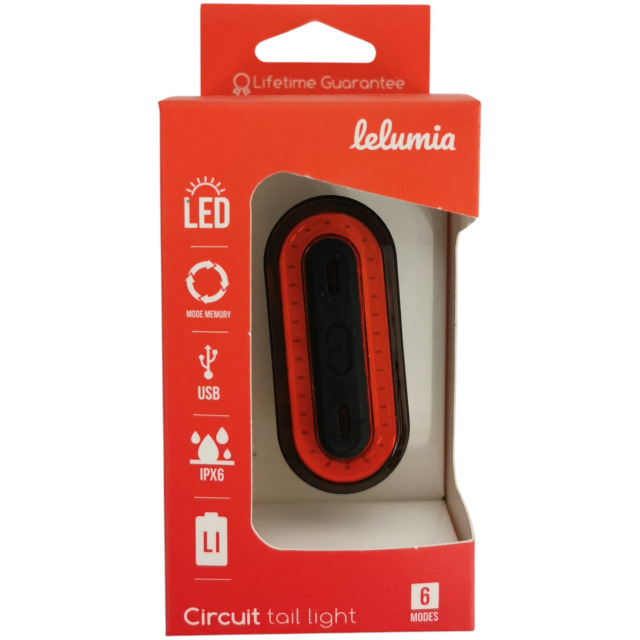 Lelumia Rücklicht Circuit 50, 50 Lumen inkl. Micro USB Ladekabel schwarz