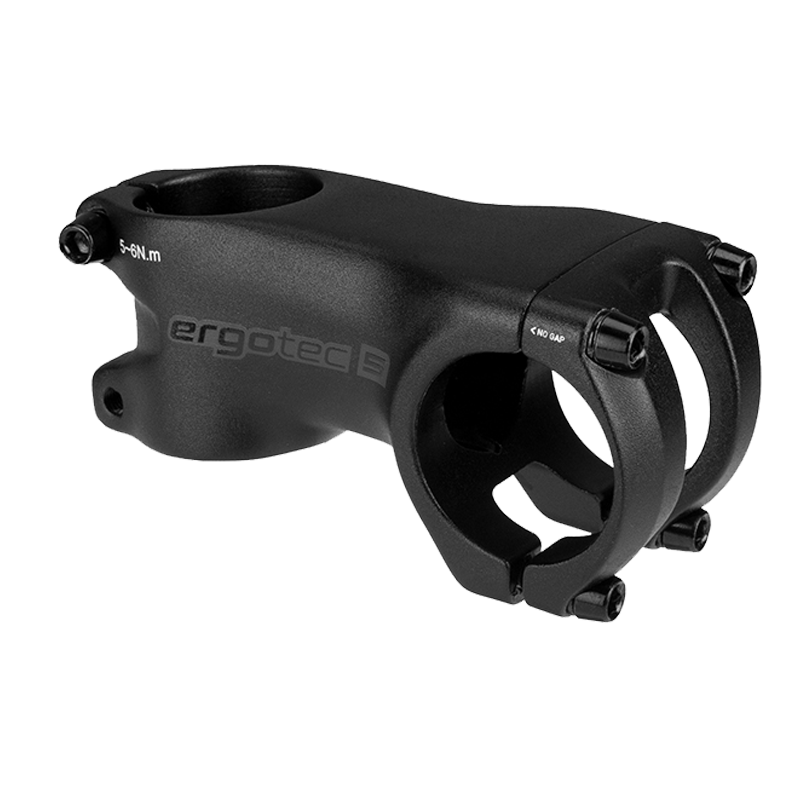 Ergotec Vorbau, 31.8, HAKE, Ext:60mm, Angle:-8°, Clamp ID:28.6mm, AL6061 sb black, SafetyLevel 6